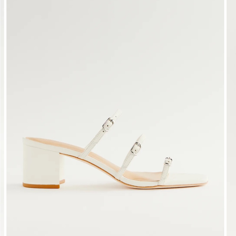 Reformation Estelle Buckle Sandal - White - Size 7 - Picture 2 of 7